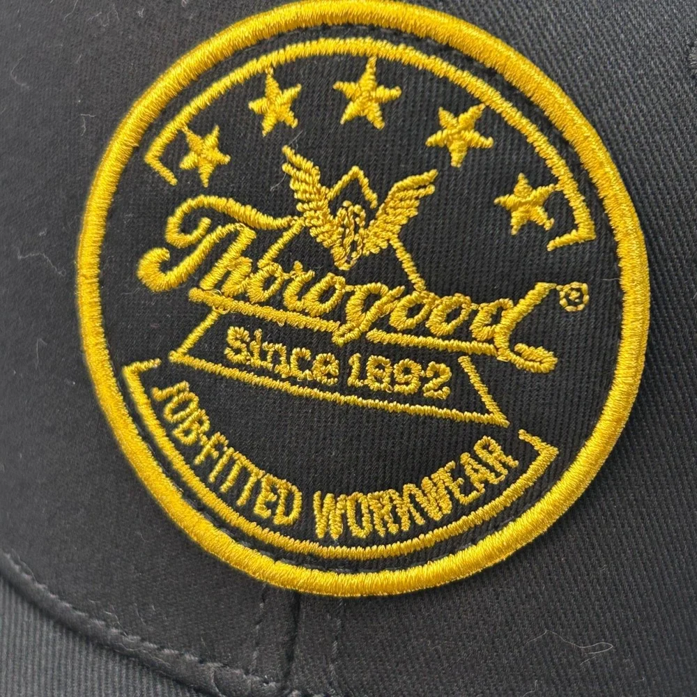 Thorogood Job-Fitted Workwear Mens Black Trucker Hat Mesh Snapback NWT OSFM